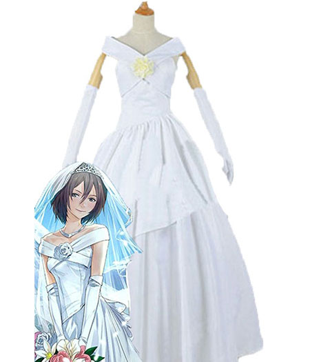 Attack On Titan : Blanc Mariage Mikasa Costume Cosplay Achat