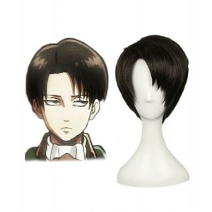 Attack on Titan : France Haute Qualité Levi Noir Wig Cosplay