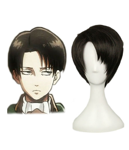 Attack on Titan : France Haute Qualité Levi Noir Wig Cosplay