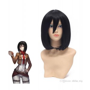 Attack on Titan : Haute Qualité Mikasa Ackerman Noir Wig Cosplay Acheter