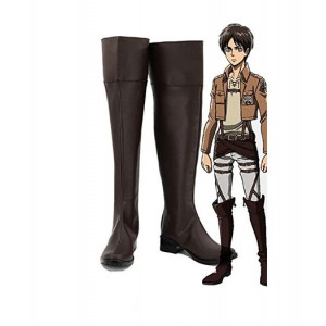 Mâle Attack on Titan Noir Boots Géant Eren Jager Cosplay Acheter