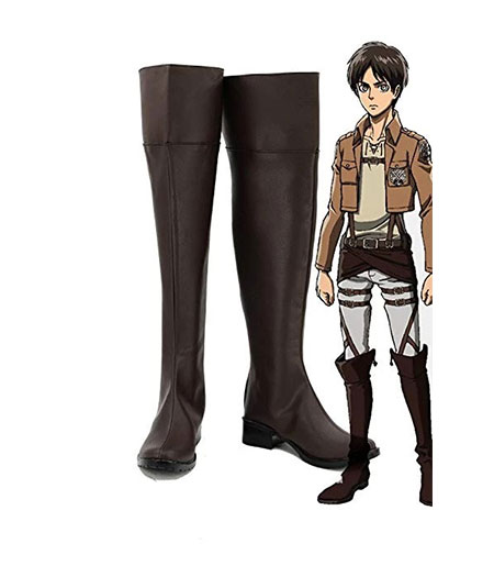 Mâle Attack on Titan Noir Boots Géant Eren Jager Cosplay Acheter