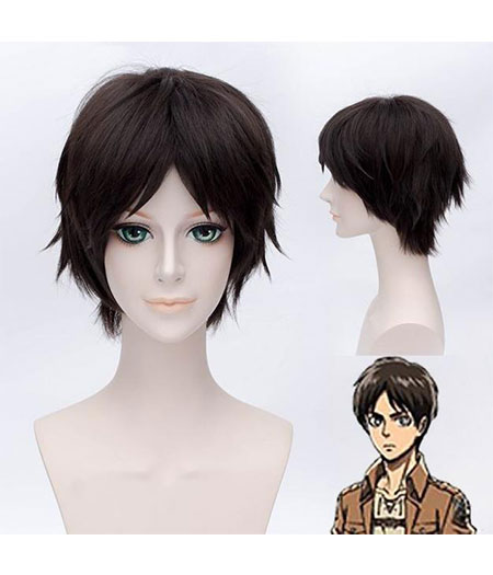 Attack on Titan : Noir Court Wig Eren Jager Cosplay Acheter