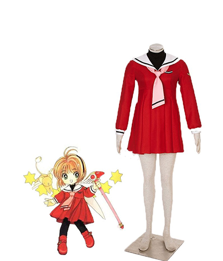 Cardcaptor Sakura : Sakura Kinomoto Rouge Marin Costume Cosplay Vente Chaude