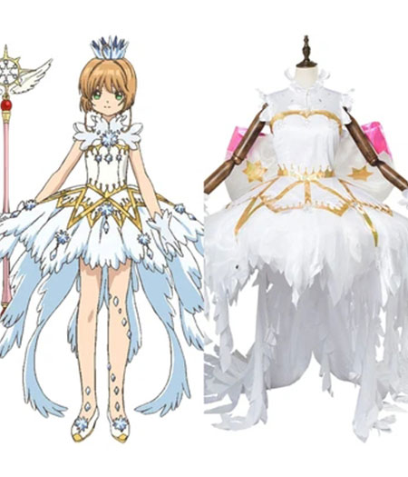 Cardcaptor Sakura : Blanc Clear Card Sakura Kinomoto Costume Cosplay Achat