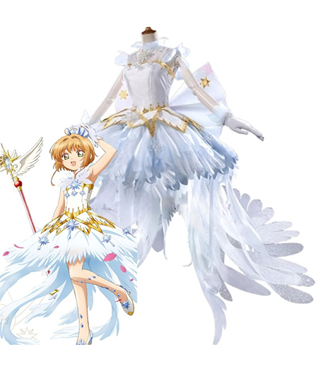 Cardcaptor Sakura : Ange De Glace Blanc Robe Sakura Kinomoto Costumes Cosplay