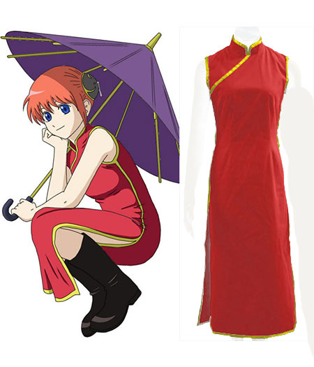 Gintama : Haute Qualité Coupe Slim Cheongsam Kagura Costume Cosplay