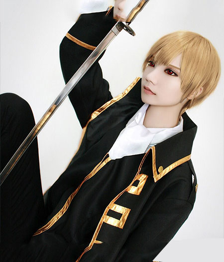 Gintama : Jaune Court Wig Okita Sougo Cosplay