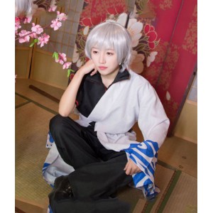 Gintama : Noir Et Blanc Sakata Gintoki Costume Cosplay