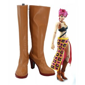 JoJo's Bizzare Adventure : Haute Qualité Brown Long Boots Trish Una Chaussures Cosplay