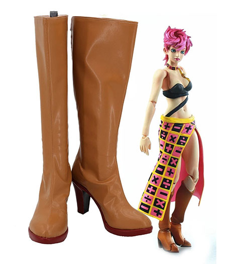 JoJo's Bizzare Adventure : Haute Qualité Brown Long Boots Trish Una Chaussures Cosplay