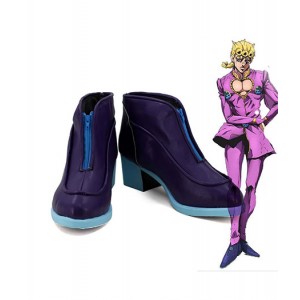 JoJo's Bizzare Adventure : Pourpre Talon Haut Giorno Giovanna Chaussures Cosplay