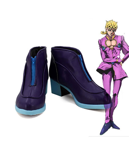 JoJo's Bizzare Adventure : Pourpre Talon Haut Giorno Giovanna Chaussures Cosplay