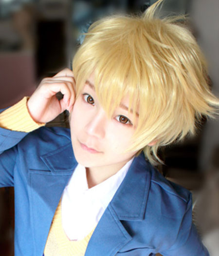 Kyoukai No Kanata : Jaune Wig Kanbara Akihito Cosplay Vente Pas Cher