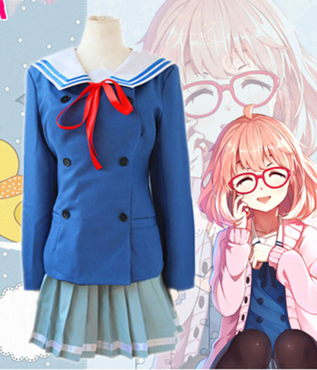 Kyoukai No Kanata : Nase Mitsuki Bleu Costumes Cosplay Vente Pas Cher