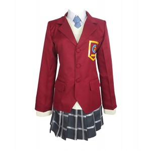 Kyoukai No Kanata : Ninomiya Shizuku Cosplay Rouge Uniforme Costume Achat