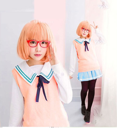 Kyoukai No Kanata : Uniforme Scolaire Gilet Kuriyama Mirai Costume Cosplay Acheter