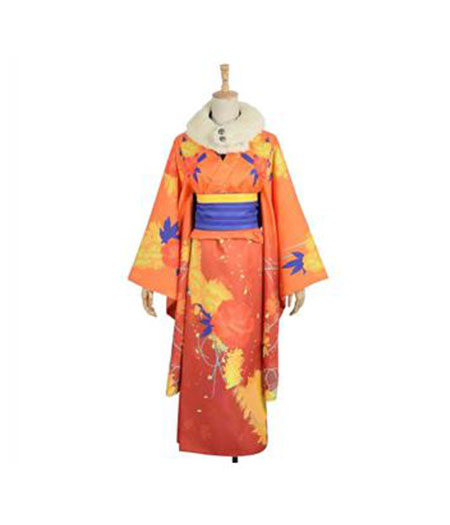LoveLive! : Fleur Texture Kimono Honoka Kousaka Cosplay Costume