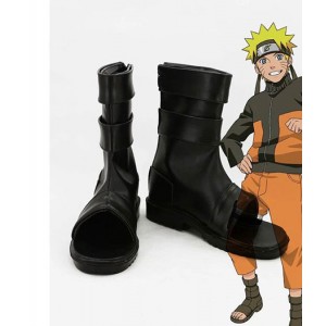 Naruto : Shippuden Uzumaki Naruto Ninja Long Noir Bottes Cosplay