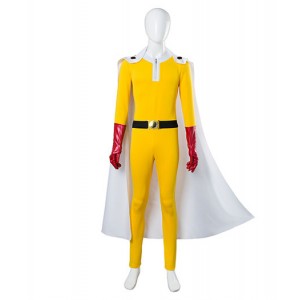 One Punch Man : Saitama Combinaison Jaune Collants Costume Cosplay