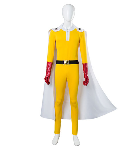 One Punch Man : Saitama Combinaison Jaune Collants Costume Cosplay