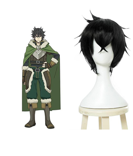 The Rising of the Shield Hero : Noir Court Wig Naofumi Iwatani Cosplay Acheter