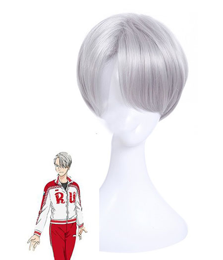 Yuri On Ice : Victor Nikiforov Gris Clair Meilleur Wig Cosplay Acheter Pas Cher