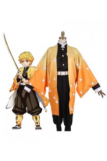 Demon Slayer : Kimetsu no Yaiba Agatsuma Zenitsu Costume Kit Cosplay