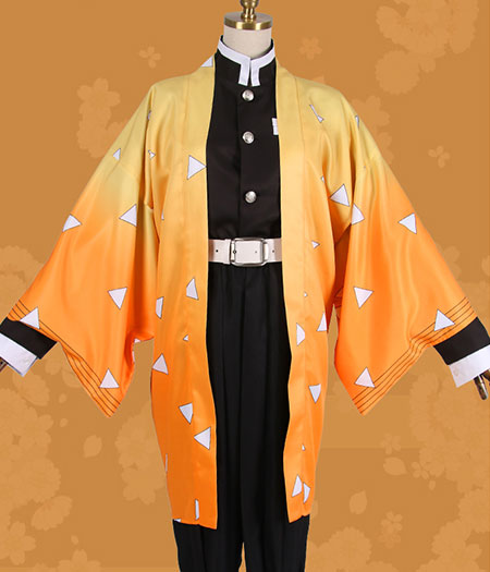 Demon Slayer : Kimetsu no Yaiba Agatsuma Zenitsu Costume Kit Cosplay