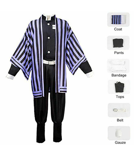 Demon Slayer : Kimetsu no Yaiba Obanai Iguro Costume Kit Cosplay