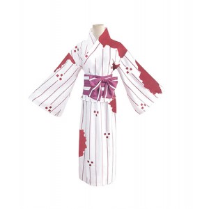 Demon Slayer: Kimetsu no Yaiba Anime Cosplay Costume Kamado Nezuko White Kimono 