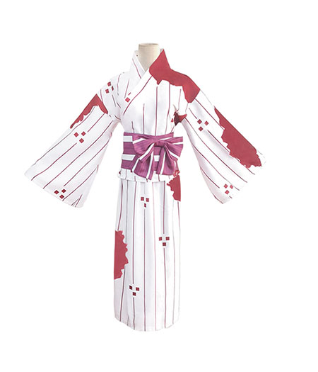 Demon Slayer: Kimetsu no Yaiba Anime Cosplay Costume Kamado Nezuko White Kimono 