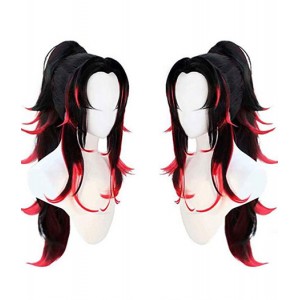 Demon Slayer : Kimetsu no Yaiba Kokushibou Noir Prêle Wig Cosplay