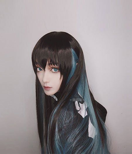 Demon Slayer : Kimetsu no Yaiba Tokitou Muichirou Long Wig Cosplay