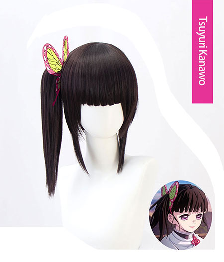 Demon Slayer : Kimetsu no Yaiba Black Wig Tsuyuri Kanawo Cosplay