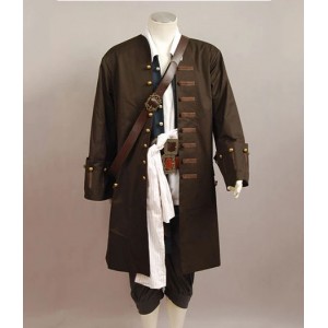 Pirates of the Caribbean : Long Brown Jack Sparrow Veste Costumes Cosplay Achat