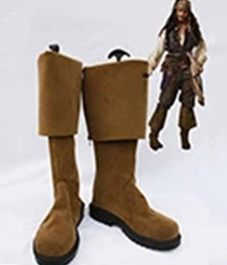 Pirates of the Caribbean : Brown Long Jack Sparrow Boots Cosplay Acheter