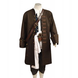 Pirates of the Caribbean : Jack Sparrow Brown Uniforme Costume Cosplay Achat