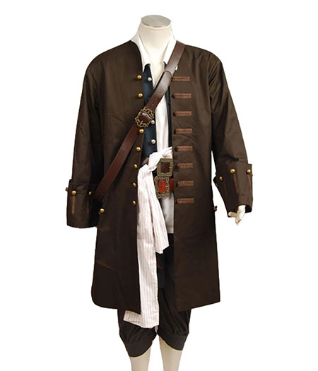 Pirates of the Caribbean : Jack Sparrow Brown Uniforme Costume Cosplay Achat