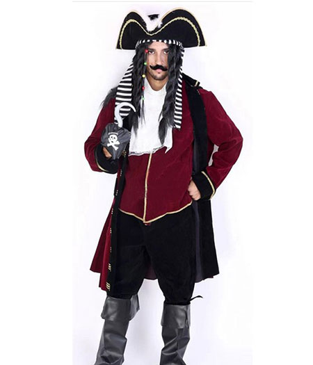 Pirates of the Caribbean : Rouge Foncé Robe Longue Costume Cosplay Acheter Pas Cher