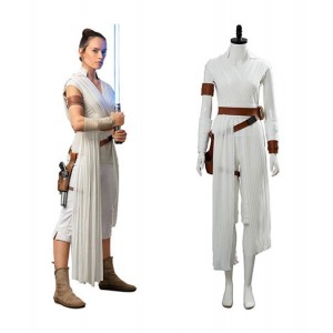 Star Wars IX : Rey Blanc Long Costume Cosplay Vente Pas Cher