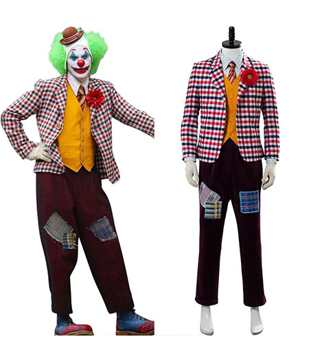 The Joker 2019 : Joaquin Phoenix Clown Tenue Avec Perrque Costumes Cosplay