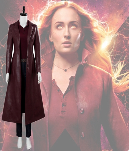 X-Men : Pour Femme En Cuir Costume Coupe-Vent Phoenix Cosplay