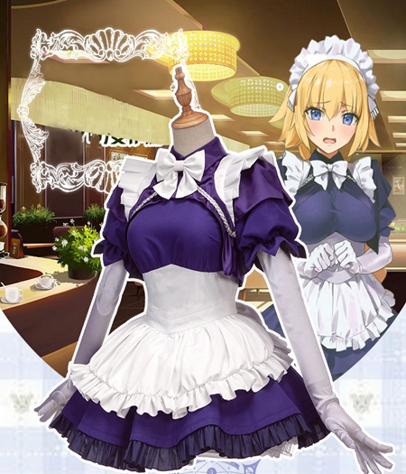 Fate/Grand Order : Joan of Arc Maid Uniform Cosplay Costume Girls Cute Robe