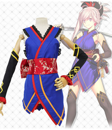 Fate/Grand Order : Miyamoto Musashi Ensemble Complet Bleu Costume Cosplay