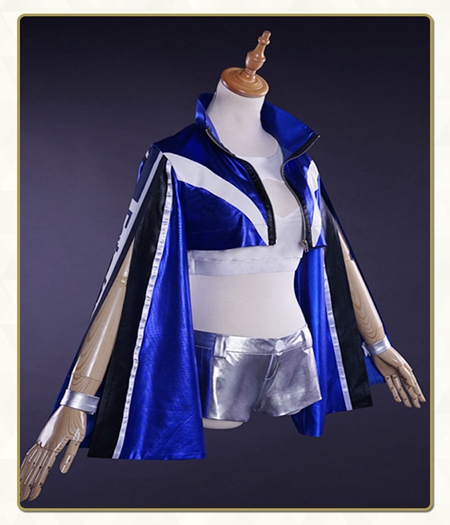 Fate/Grand Order : Ensemble Complet Costume Tamamo-no-Mae Bleu Kit Cosplay