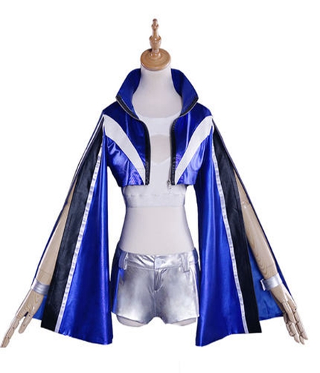 Fate/Grand Order : Ensemble Complet Costume Tamamo-no-Mae Bleu Kit Cosplay
