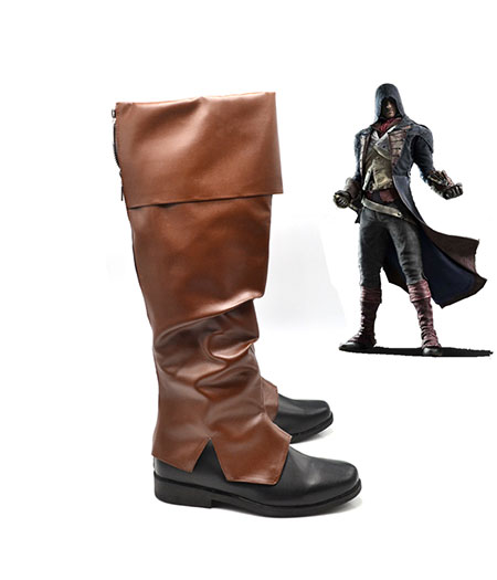 Assassin’s Creed:Unity Brown Boots Arno Victor Dorian Cosplay