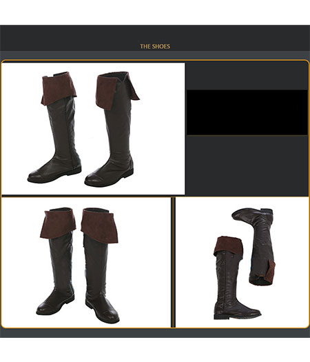 Assassin's Creed : Black Flag Edward James Kenway Noir Boots Cosplay