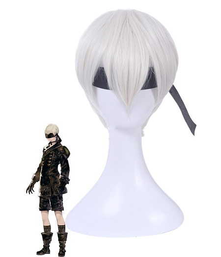 NieR : Automata YoRHa No.9 Type S Blanc Argenté Wig Cosplay